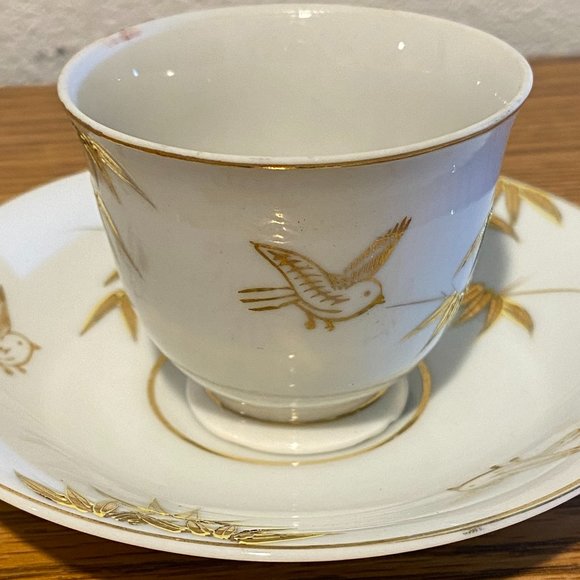 Lithophane Gold Bamboo Porcelain 2 Pc. Set - Picture 7 of 13